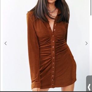 With Jean chocolate dress, worn once